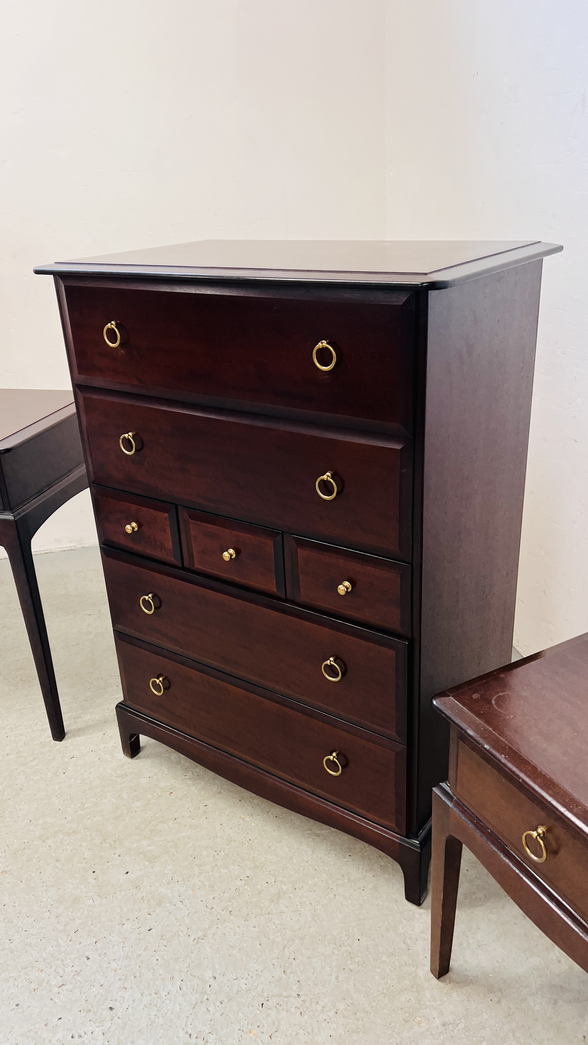 STAG MINSTREL SEVEN DRAWER CHEST WIDTH 82CM. DEPTH 46.5CM. HEIGHT 112CM. - Image 2 of 9