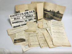COLLECTION OF GREAT YARMOUTH RELATED EPHEMERA TO INCLUDE MADDISON AND GARRETT AUCTION PARTICULARS,