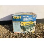 A BOXED AS NEW POWER CRAFT 2200W LONG RUN GENERATOR - SOLD AS SEEN