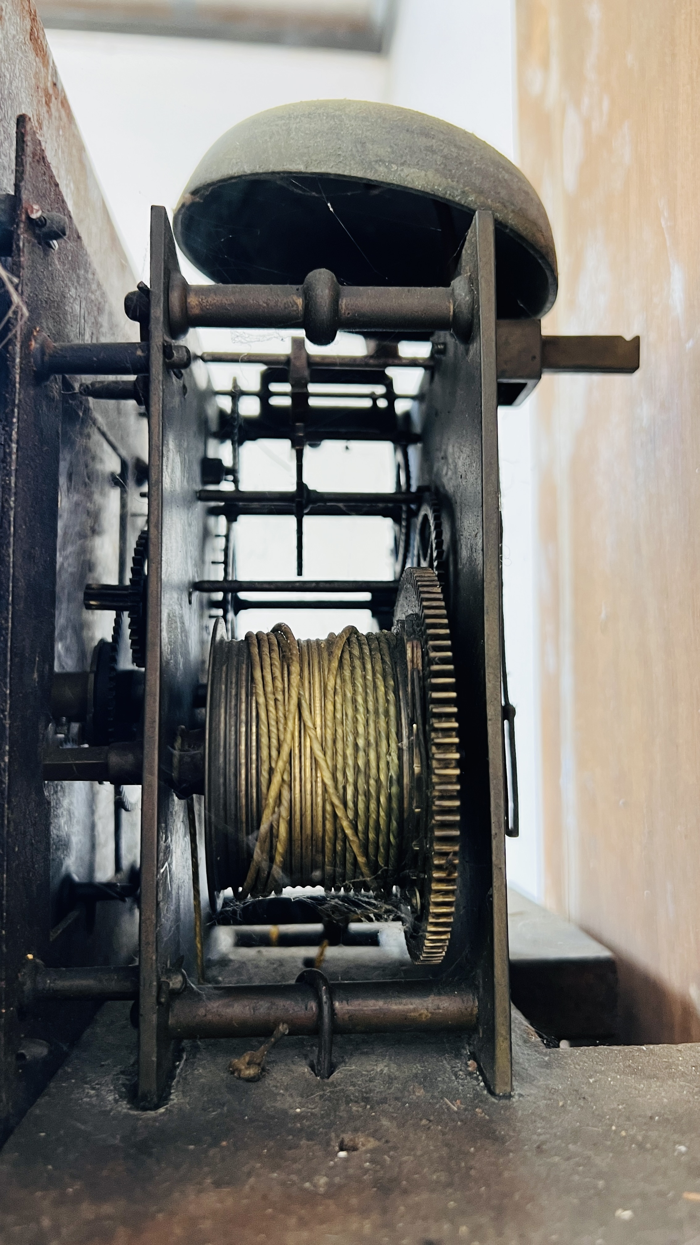 AN ANTIQUE OAK CASED GRANDFATHER CLOCK, - Image 16 of 18