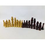 A REYNARD CHESS SET OF WOODLAND ANIMALS THREE PIECES A/F.