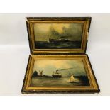 PAIR OF FRAMED OIL ON BOARD PICTURES BEARING SIGNATURE C.