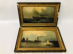 PAIR OF FRAMED OIL ON BOARD PICTURES BEARING SIGNATURE C.