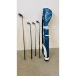 CALLAWAY GOLF BAG AND VARIOUS CLUBS.