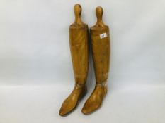 PAIR OF ANTIQUE HARDWOOD BOOT LASTS, H 57CM.