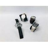 4 X ASSORTED GENT'S WRISTWATCHES TO INCLUDE MARKED CASIO, SWATCH, POLICE WEIDE ETC.