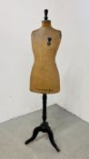 VINTAGE DRESSMAKERS MANNEQUIN AND STAND STAMPED "MARGOLIS" ALONG WITH A BOYS BRIGADE MEDAL, H 157CM.