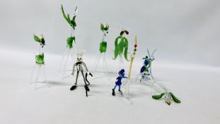 COLLECTION OF EIGHT ASSORTED ART GLASS CABINET ORNAMENTS TO INCLUDE BAMBI,