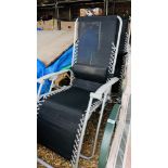 PAIR OF RECLINING SUN LOUNGER CHAIRS.