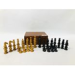 UNUSUAL VINTAGE FRUIT WOOD CHESS SET