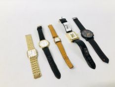 FIVE ASSORTED DESIGNER WRIST WATCHES TO INCLUDE TWO ROTARY