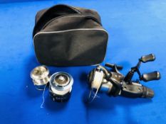 A BAIT RUNNER ST 6000 RA REEL WITH 2 SPARE SPOOLS AND BAG