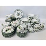 COLLECTION OF ROYAL WORCESTER "HERBS" DESIGN TEA AND DINNER WARE TO INCLUDE TUREENS, SERVING BOWLS,