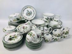 COLLECTION OF ROYAL WORCESTER "HERBS" DESIGN TEA AND DINNER WARE TO INCLUDE TUREENS, SERVING BOWLS,