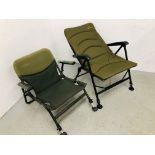 TWO FOLDING FISHING CHAIRS INCLUDING WYCHWOOD AND TROKKER.