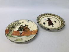 2 X ROYAL DOULTON "WELSH" PICTURE PLATES