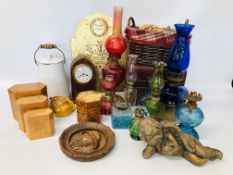 BOX OF ASSORTED COLLECTABLE'S TO INCLUDE 4 X ASSORTED TEA CADDIES,