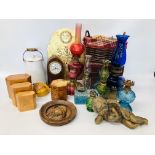 BOX OF ASSORTED COLLECTABLE'S TO INCLUDE 4 X ASSORTED TEA CADDIES,