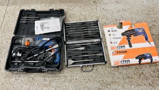 DEXTER POWER HEAVY DUTY SDS POWER DRILL MODEL IC750EH CASED WITH INSTRUCTIONS AND CASED SET OF SDS