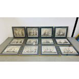 A SET OF TWELVE J. BOYDELL NAUTICAL GALLEON BATTLE SCENE ENGRAVINGS.