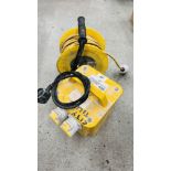 A 3300 WATT 110 VOLT POWER TOOL PORTABLE TRANSFORMER AND 110 VOLT EXTENSION LEAD - SOLD AS SEEN