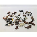 A COLLECTION OF VINTAGE LEAD ANIMAL FIGURES - MANY AS FOUND