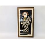 VINTAGE MAW & CO. MAJOLICA FRAMED "EL GRECO" TILED PICTURE - W 23CM X H 43.5CM.