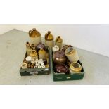 2 X BOXES OF ASSORTED VINTAGE STONEWARE BOTTLES, JARS,