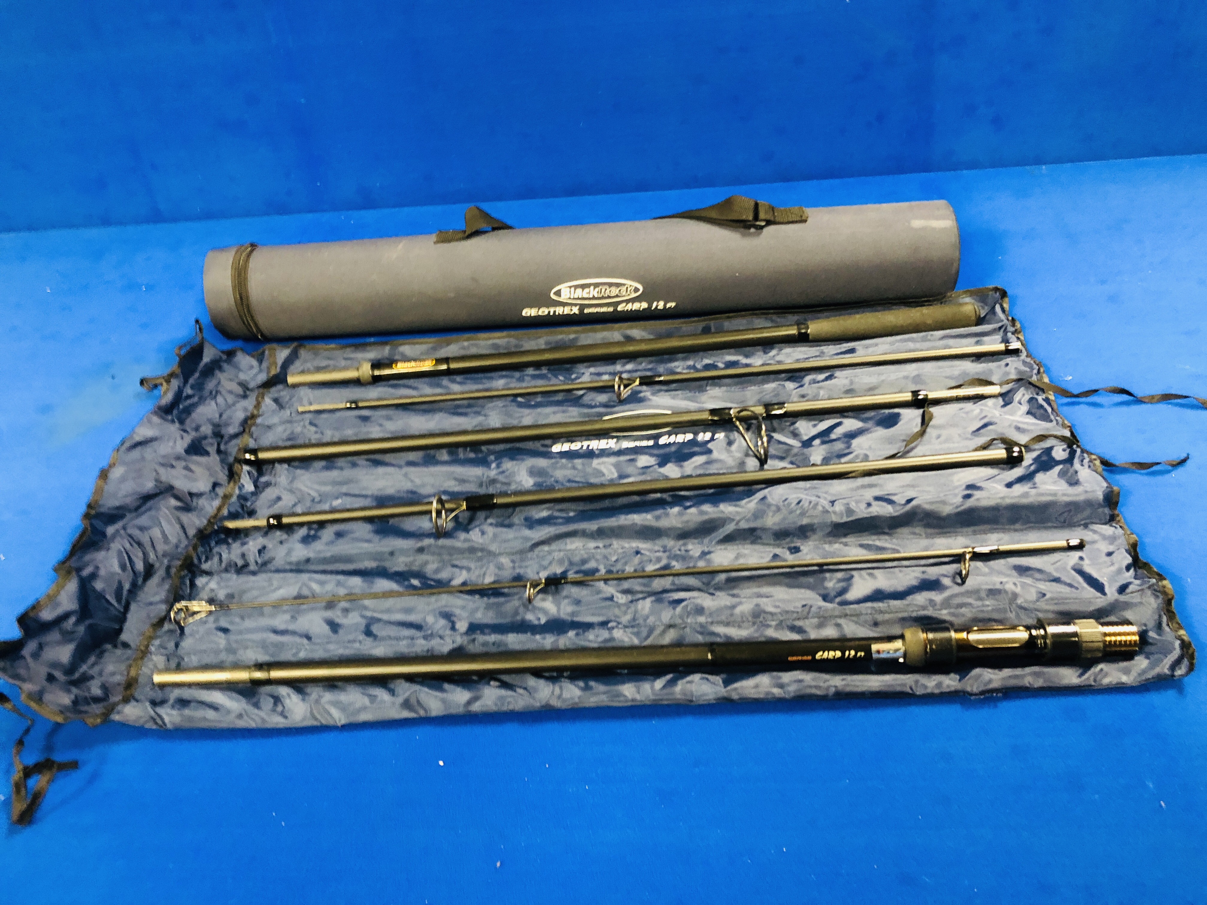 A BLACK ROCK GEOTREX SERIES CARP 12FT FISHING ROD IN TRANSIT TUBE