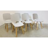 A SET OF SIX DESIGNER WASOSKY OOLAND DINING CHAIRS