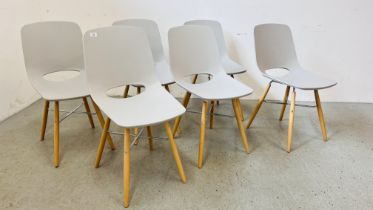 A SET OF SIX DESIGNER WASOSKY OOLAND DINING CHAIRS