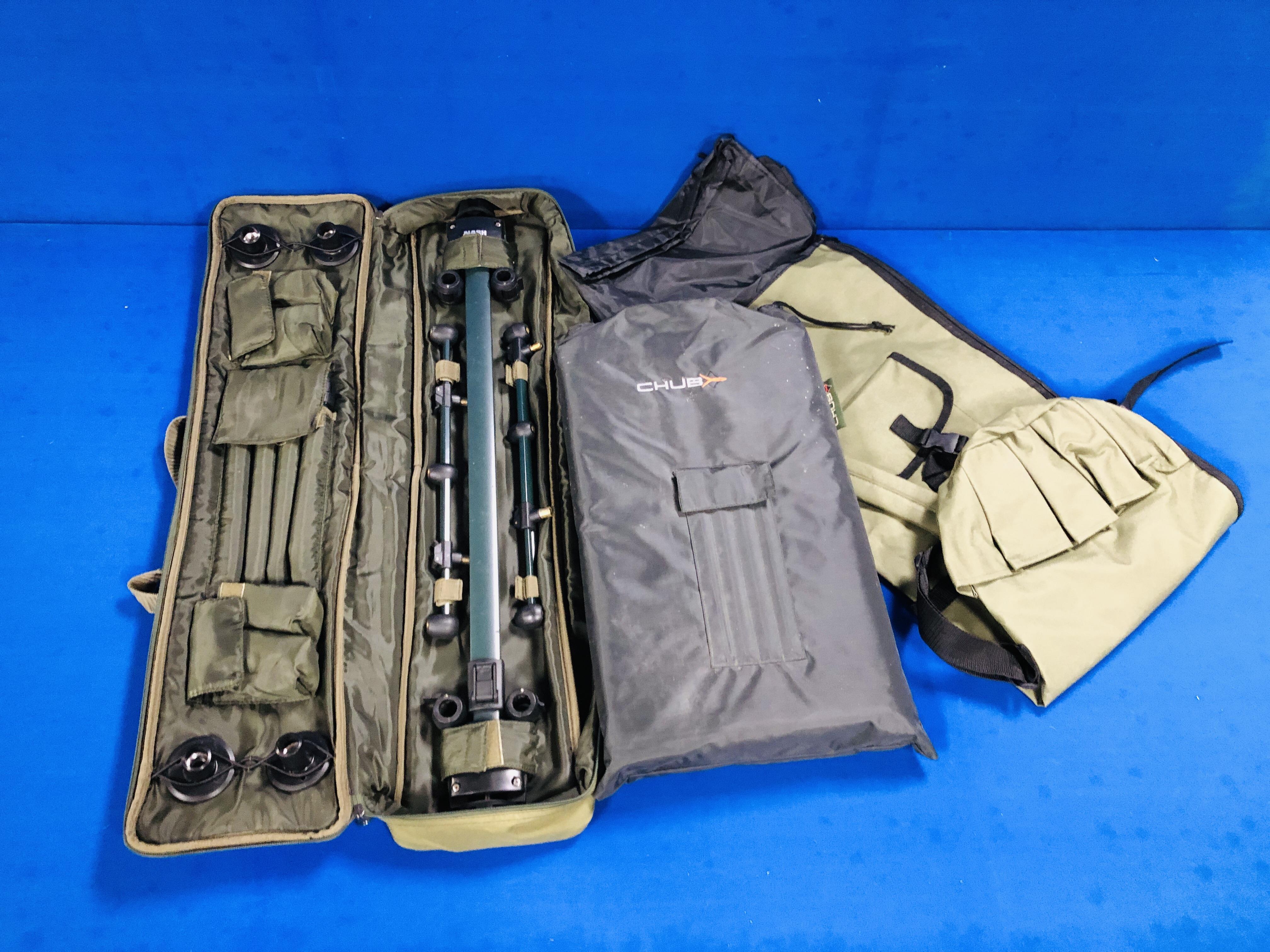 A NASH 3 POINT ROD REST IN PROTECTIVE TRANSIT BAG,