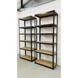 2 X METAL 6 TIER SHELVING UNITS.