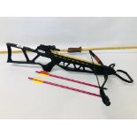 CROSSBOW WITH 2 BOLTS & AN ARCHERY BOW "JACQUES" NO STRING - COLLECTION IN PERSON ONLY - NO POSTAGE.