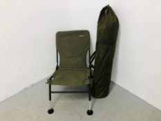 A TOTAL FISHING GEAR BIVVY AND WESTLAKE FOLDING FISHING CHAIR