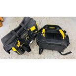A STANLEY FATMAX TOOL BAG AND STANLEY FATMAX TOOL BACKPACK