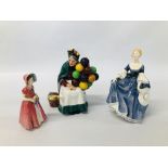 THREE ROYAL DOULTON FIGURINES TO INCLUDE "HILARY" HN2335,