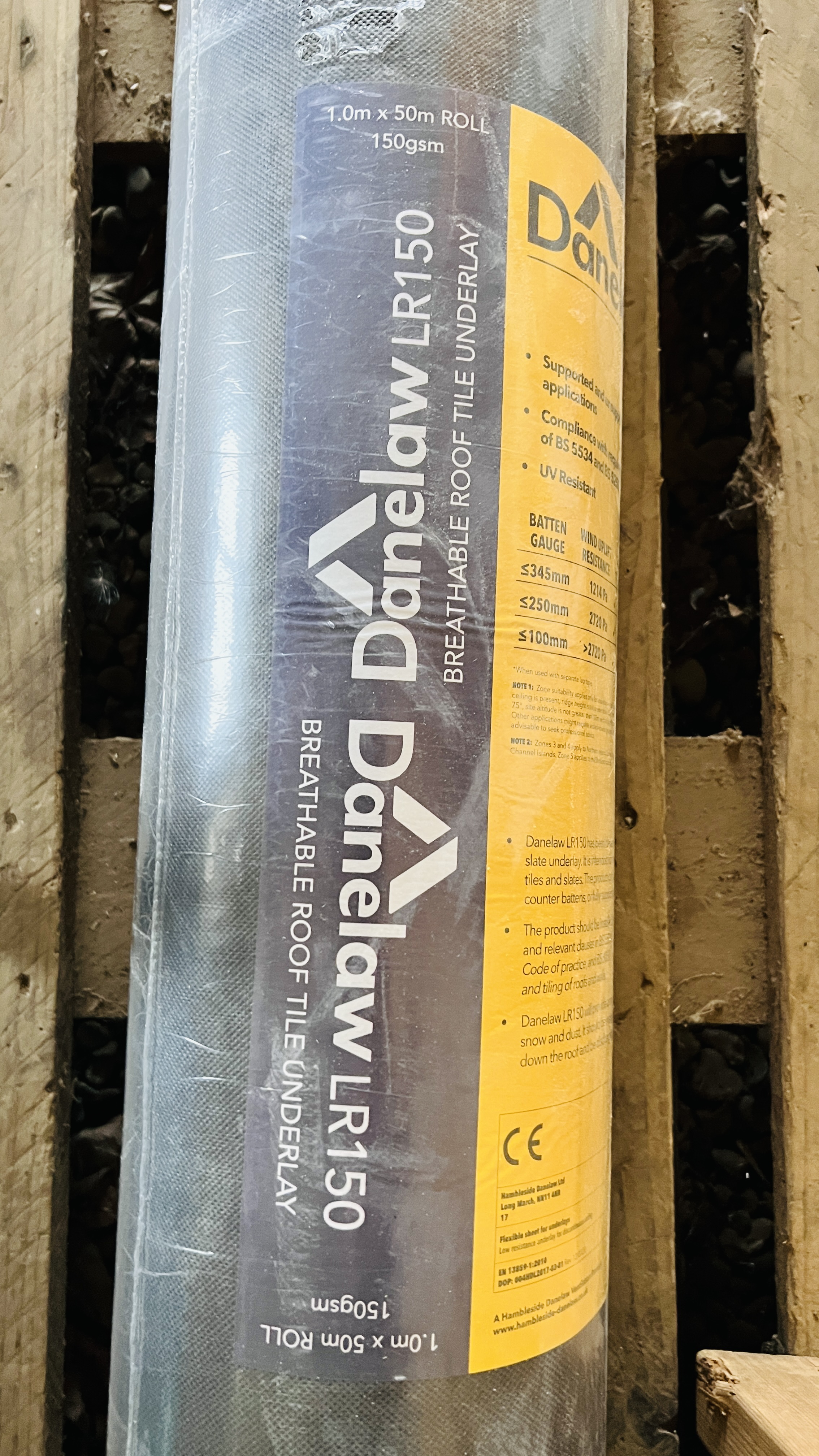 A COMPLETE ROLL OF DANELAW LR150 BREATHABLE ROOF TILE UNDERLAY 1M X 50M, 150GSM. - Image 2 of 2