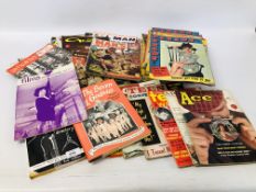 A COLLECTION OF EROTICA MAGAZINES AND BOOKS TO INCLUDE PARADE, ACE, MANS ACTION,