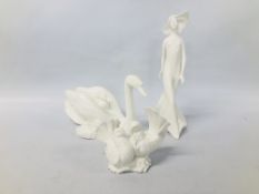 ROYAL DOULTON IMAGES FIGURINE "WISTFUL" HN3664 AND ROYAL DOULTON IMAGES OF NATURE "MOTHERLY LOVE"