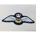 A REPRODUCTION CAST IRON RAF SIGN.