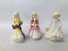 THREE ROYAL DOULTON FIGURINES TO INCLUDE "CHARITY" HN3087,