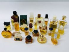 COLLECTION OF APPROX 28 MINIATURE PERFUME BOTTLES TO INCLUDE MARKED CHRISTIAN DIOR, LANCOME,