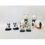 PAIR OF STAFFORDSHIRE STYLE CATS HEIGHT 20CM.