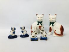 PAIR OF STAFFORDSHIRE STYLE CATS HEIGHT 20CM.