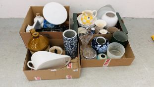 4 X BOXES OF ASSORTED SUNDRIES TO INCLUDE KITCHENWARE AND CUTLERY,