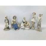 THREE LLADRO FIGURES TO INCLUDE A SAILOR BOY, BALLERINA, ETC.