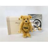 LIMITED EDITION 528 / 1800 "125 YEARS OF STEIFF" CINNAMON 25CM 660337 TEDDY BEAR WITH BOOK IN