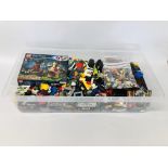 LARGE BOX OF ASSORTED LEGO TO INCLUDE MANY FIGURES AND VARIOUS BOXES (NOT GUARANTEED COMPLETE)