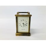 VINTAGE BRASS CARRIAGE CLOCK MARKED MAPPIN & WEBB HEIGHT 11.